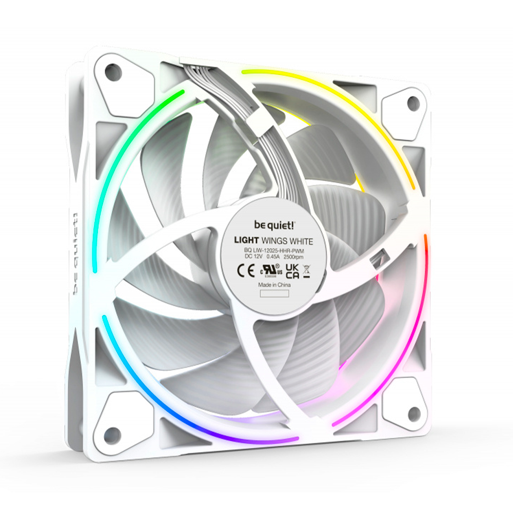 Kit Ventiladores be quiet! Light Wings ARGB, 120mm, 2500RPM, White, 3 Piezas, Incluye HUB, High Speed, BL101 - Image 2