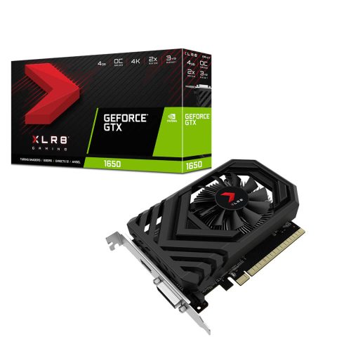 Tarjeta de video NVIDIA GeForce GTX 1650 4GB GDDR5, PNY, VCG16504SFPPB-O, HDMI, DVI, SINGLE FAN, 3 AÑOS DE GARANTIA NACIONAL