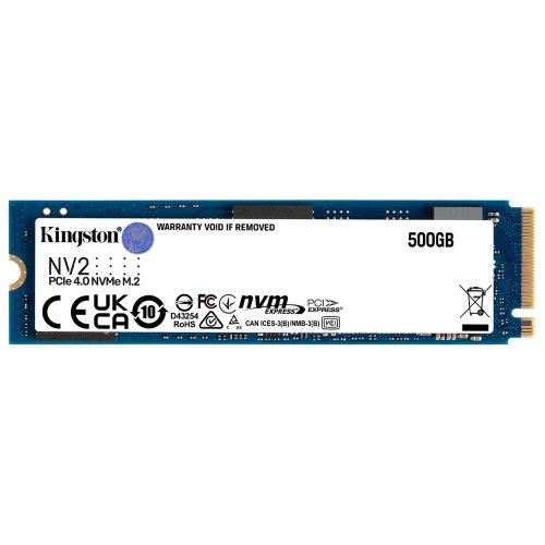 Unidad de Estado Solido M.2 KINGSTON, 500GB (SNV2S/500G), NV2, PCIE 4.0, NVME 228 /MAX. 1 X CLIENTE