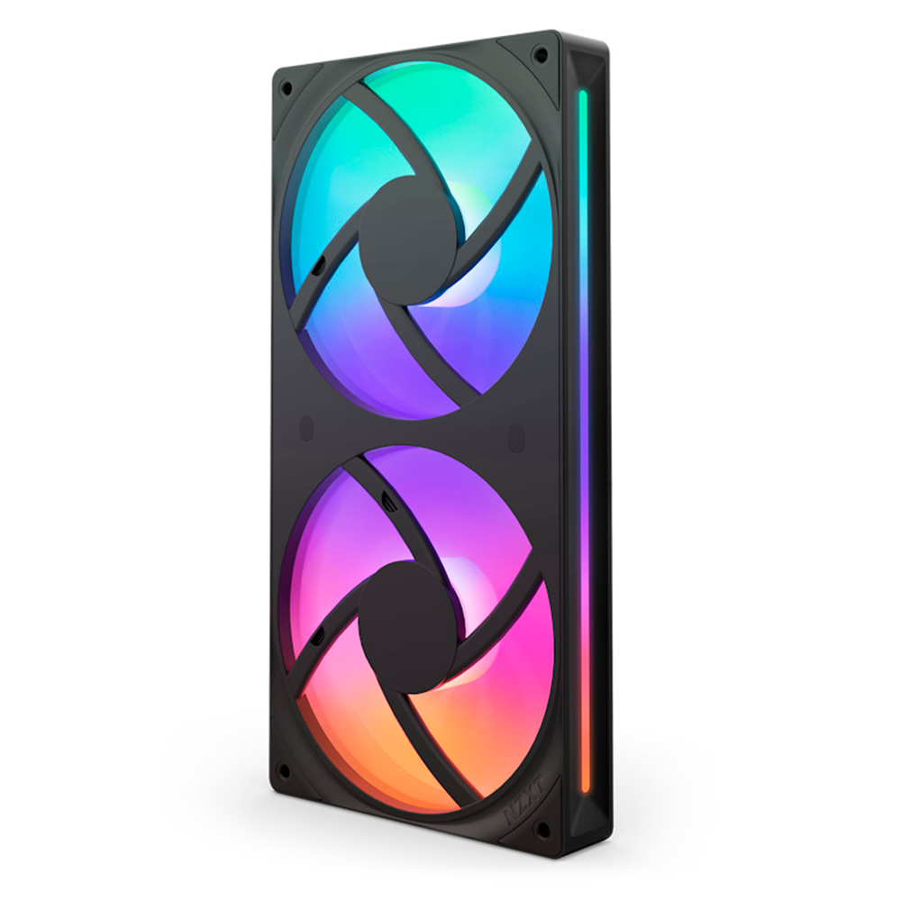 Unidad de Ventilador monocasco NZXT F240 RGB Core, 240mm con 2 Ventiladores RGB de 120mm, Control de Velocidad e iluminación, Alta presión estática y Flujo de Aire, 8 LED ARGB/ Negro, RF-U24HF-B1/ NAVIDAD - Image 2