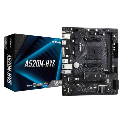 Tarjeta Madre Asrock A520M-HVS, AM4, AMD RYZEN 3000 SERIES, Micro-ATX