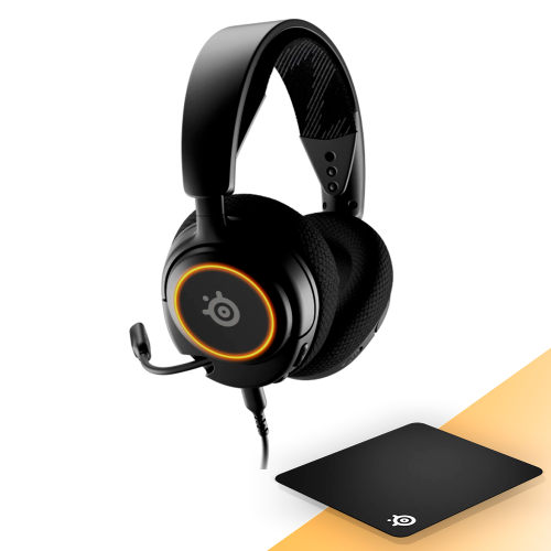 Diadema Gamer SteelSeries Arctis Nova 3, Micrófono Con Supresión de Ruido AI, Alámbrico, Negro, 61631/ SS%OFF, INCLUYE MOUSEPAD STEELSERIES DE REGALO, NAVSTEEL
