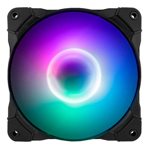 Ventilador Munfrost Sunflower ARGB Negro, Compatible con Aura Sync etc., 6 pin - Directo a Controlador, Anti-Vibraciones, MFB promomun, OFFMUNFROST