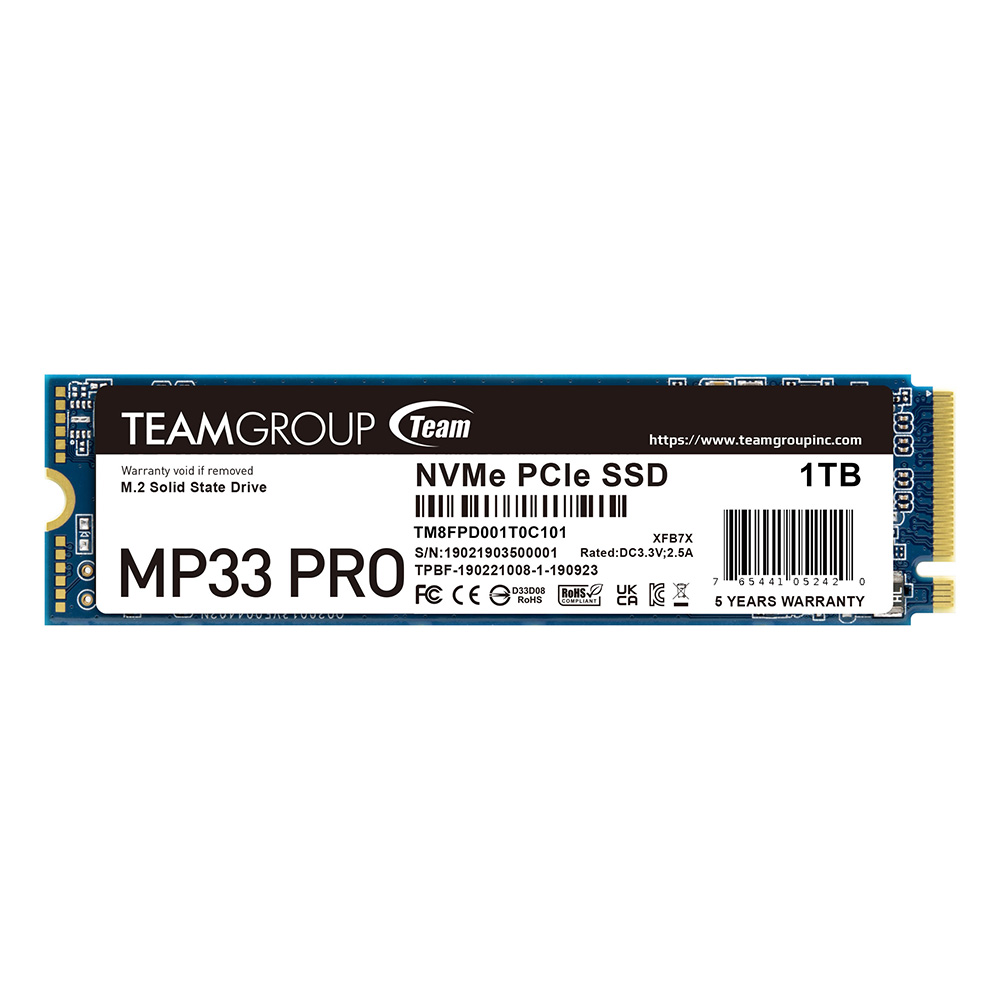 Unidad de Estado Sólido Team Group M33 Pro NVMe 1TB, PCI Express 3.0, M.2, TM8FPD001T0C101 PROMOTG TEAMGROUP /MAX. 1 X CLIENTE