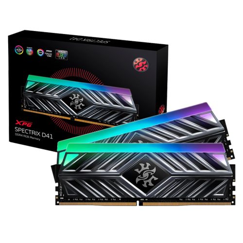 Memoria RAM DDR4 32GB 3200MHz XPG Spectrix D41 RGB, Kit 2x16GB Titanio - AX4U320016G16A-DT41 /MAX. 1 X CLIENTE