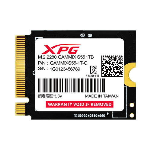 Unidad de Estado Sólido XPG GAMMIX S55 NVMe, 1TB PCI Express 4.0, M.2, SGAMMIXS55-1T-C /MAX. 1 X CLIENTE