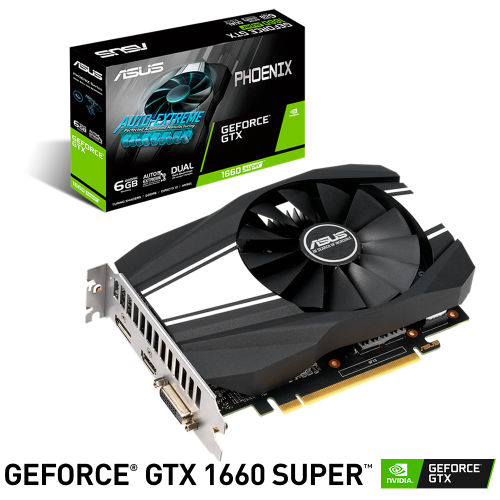 Tarjeta de video NVIDIA GeForce GTX 1660 Super 6GB GDDR6, Asus Phoenix, HDMI, DP,DVI, PH-GTX1660S-6G, 3 AÑOS DE GARANTIA NACIONAL
