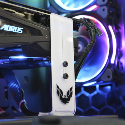 Soporte para tarjeta de video PRIDE, Compatible con cualquier gabinete y tarjeta de video, Color blanco