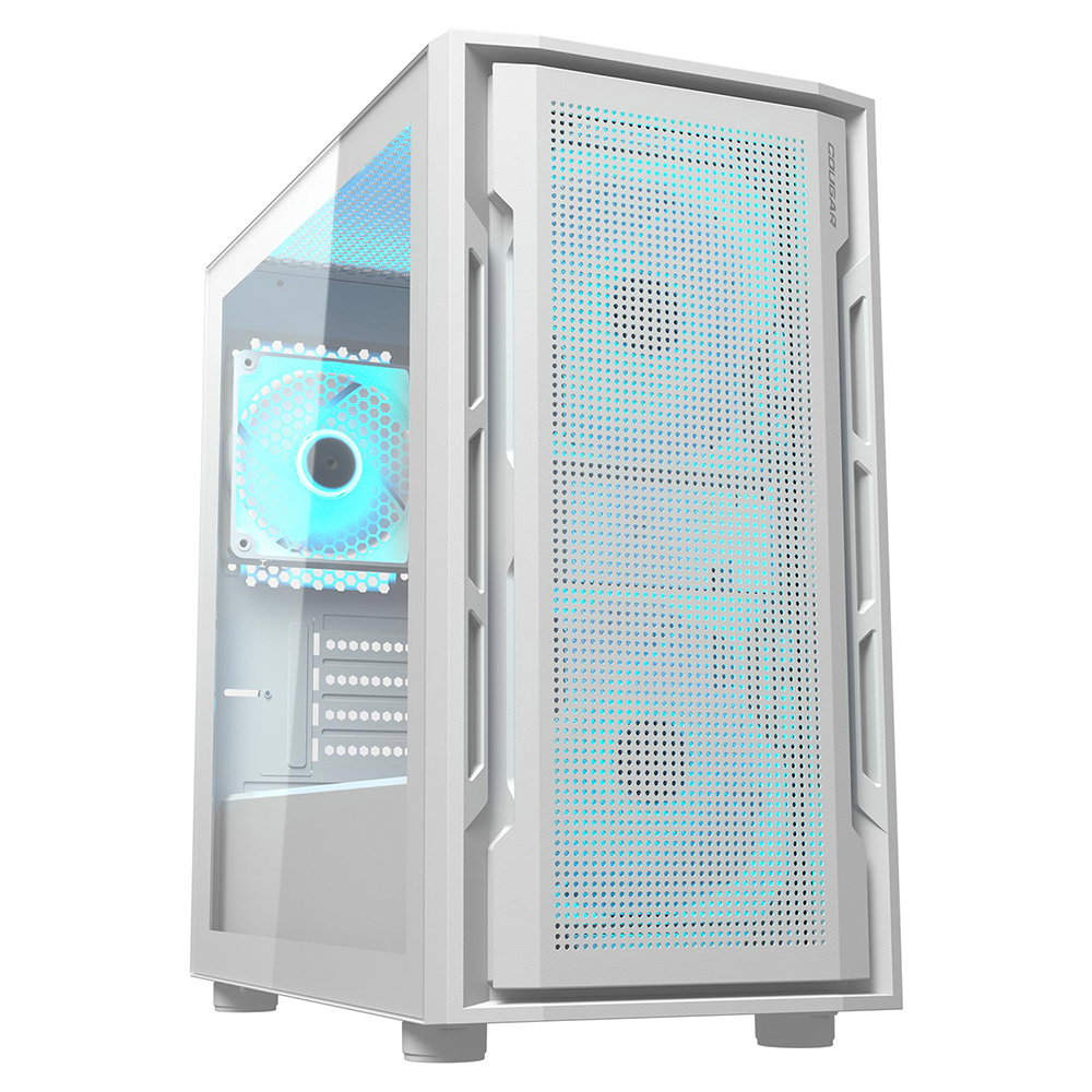 Gabinete Cougar Uniface Mini RGB, Mini-Tower, Micro-ATX/Mini-ITX, Sin Fuente, 3 Ventiladores Instalados, USB 2.0/3.0, White, 3855C90.0004