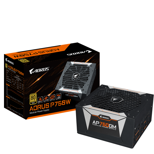 Fuente de poder Gigabyte Aorus P750W, 750W, 80+ Gold, Moodular - GP-AP750GM