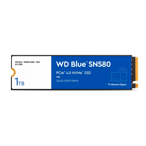 Unidad de Estado sólido Western Digital 1TB WD Blue SN580 NVMe, Gen4 x4 PCIe 16Gb/s, M.2 2280, Hasta 4.150 MB/s, WDS100T3B0E /MAX. 1 X CLIENTE