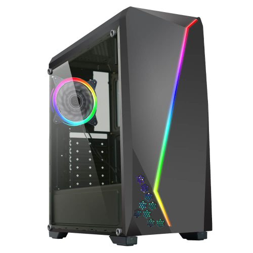 Gabinete Yaguaret Hunter RGB, Cristal Templado, ATX, Micro ATX, Mini ITX, USB 3.0, CGHUNTERYGT
