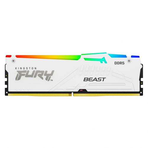 Memoria RAM Kingston FURY Beast RGB DDR5, 5200MHz, 16GB, Non-ECC, CL40, XMP, Blanco, KF552C40BWA-16 /MAX. 1 X CLIENTE