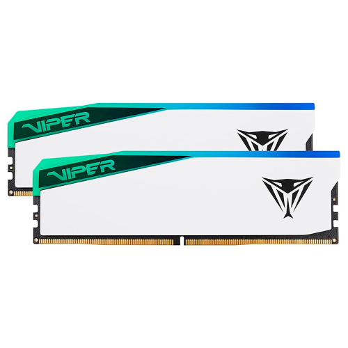 Kit Memoria RAM PATRIOT VIPER ELITE 5 RGB, DDR5, Blanca, 6200 MT/s, 32GB (2x16GB), ECC, CL42, XMP, PVER532G62C42KW/ /MAX. 1 X CLIENTE