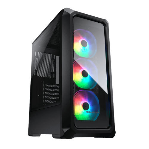 Gabinete Cougar Archon 2 RGB, Negro, ARGB, Mid Tower Case, Cristal Templado, 3 Ventiladores, 385CC50.0003