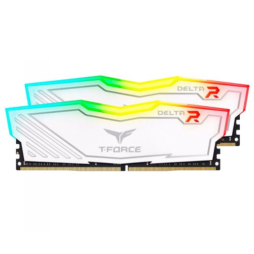 Memoria RAM 16GB DDR4 TeamGroup T-Force Delta RGB 3200Mhz Blancas, Kit 2x8GB, TF4D416G3200HC16CDC01, /MAX. 1 X CLIENTE