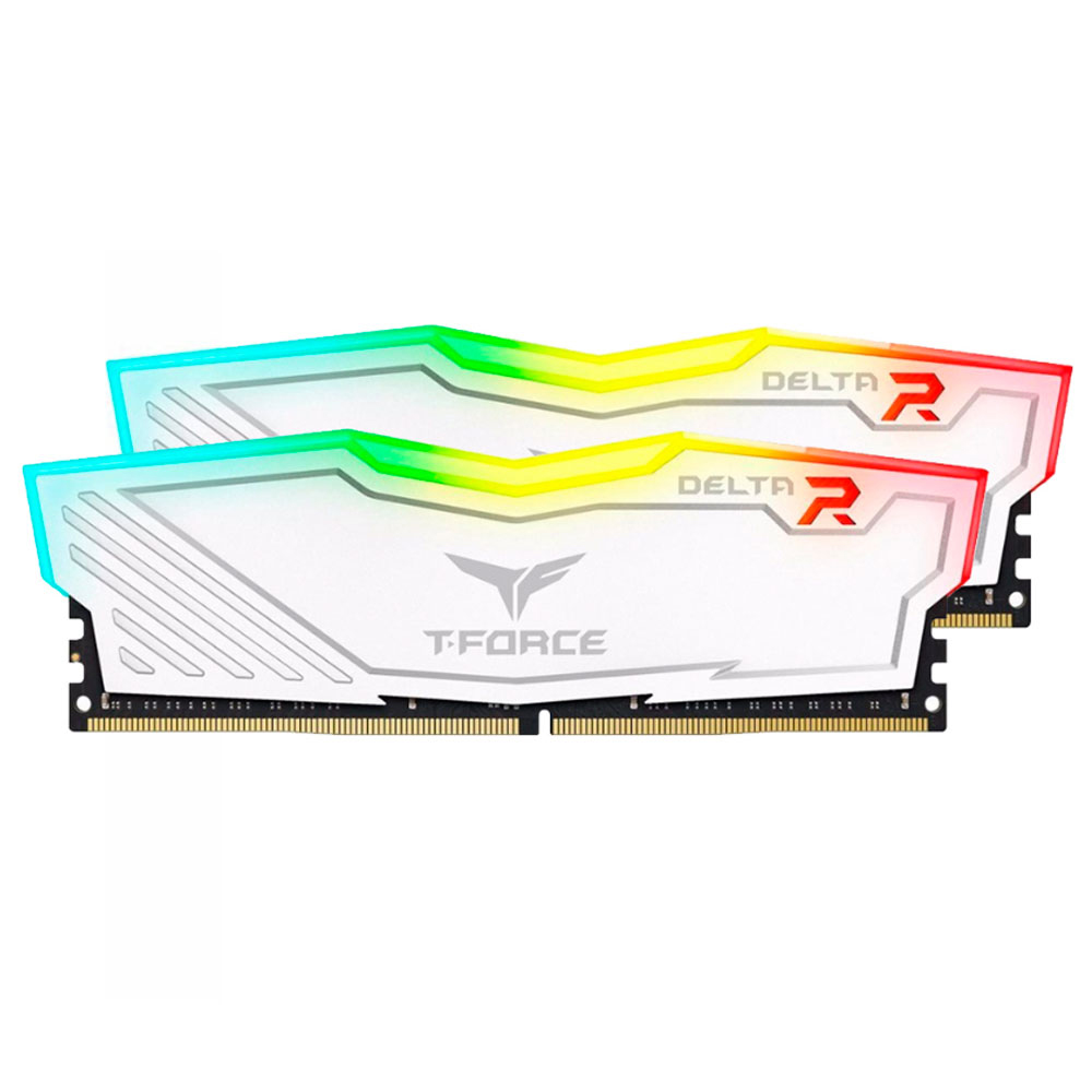 Memoria RAM 16GB DDR4 TeamGroup T-Force Delta RGB 3200Mhz Blancas, Kit 2x8GB, TF4D416G3200HC16CDC01, /MAX. 1 X CLIENTE