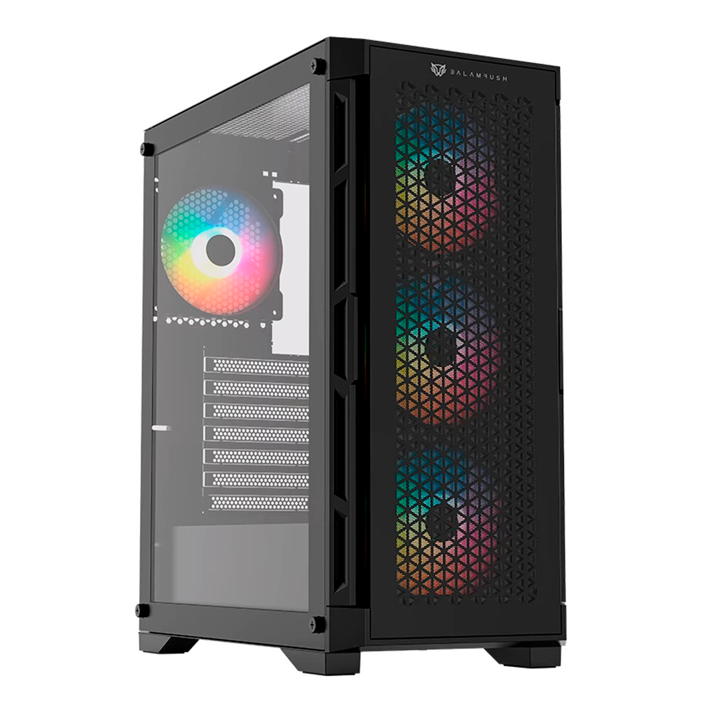 Gabinete Balam Rush Carbono Twin Mate 5000, Midi-Tower, ATX/Micro-ATX/Mini-ITX, USB 3.0/2.0, Sin Fuente, 4 Ventiladores RGB Instalados, Negro, BR-938839