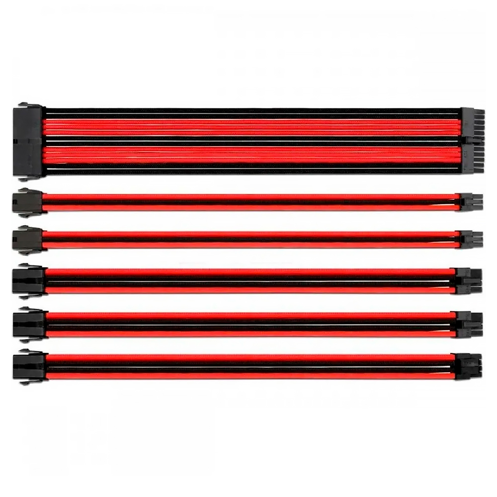 Kit Eagle Warrior Completo de Extensiones para Fuente de Poder, Rojo-Negro, Sujetador de cable, ACCABLEFAP305EGW