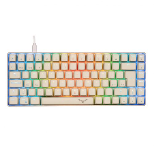 TECLADO GAMER NACEB GRAY BASILIK, LED RGB, 75%, TECLADO MECáNICO, HUANO RED, USB, BLANCO, NA-0970