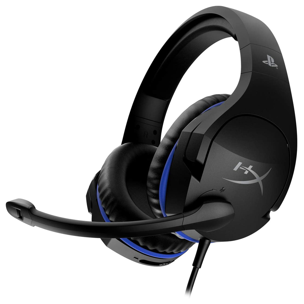 Diadema HyperX Cloud Stinger PS4 Edition con Microfono Alambrica Estereo Negra-Azul 2x3.5mm, HX-HSCSS-BK/AM /
