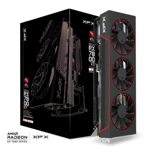 Tarjeta de Video XFX RX 7800 XT Qicksilver, AMD Radeon, Tarjeta Gráfica Magnética Para Juegos Air, 16 GB GDDR6, RDNA3, RX-78TMAIRF9