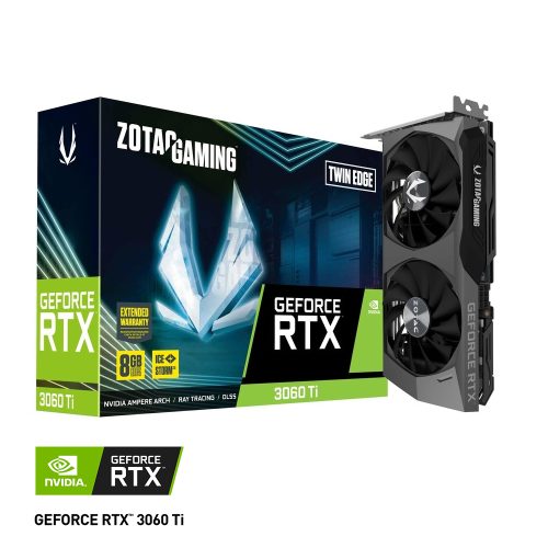 Tarjeta de Video Nvidia GeForce RTX 3060 TI, ZOTAC TWIN EDGE, ZT-A30610E-10M, 2 AÑOS DE GARANTIA NACIONAL