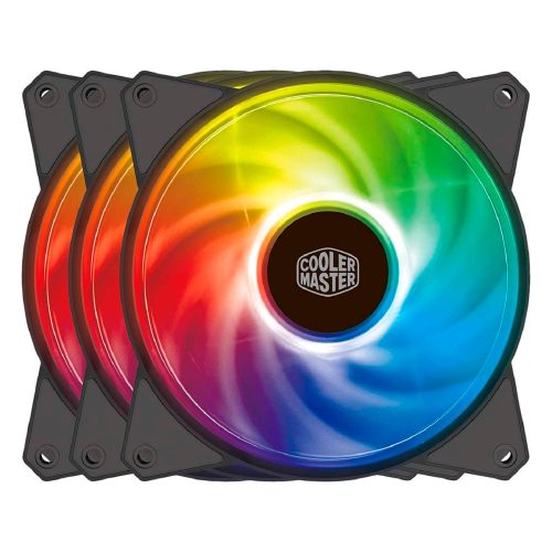 Kit de 3 Ventiladores Cooler Master Masterfan 120 ARGB 3IN1, 3x120mm, Incluye controlador, Compatible con Aura Sync, R4-120R-203C-R1