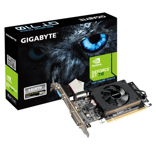 Tarjeta de video NVIDIA GeForce GT 710 2GB GDDR3, Gigabyte, HDMI, DVI, VGA, GV-N710D3-2GL