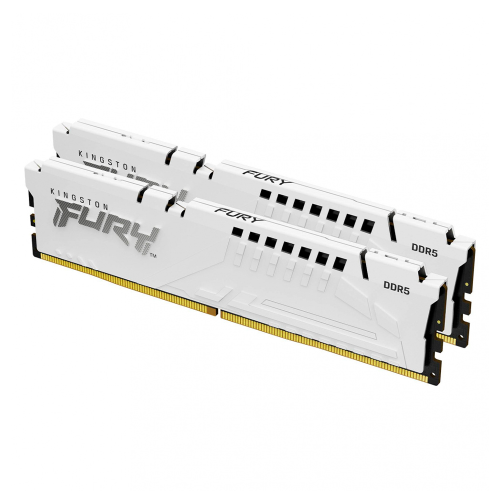 Kit Memoria RAM Kingston FURY Beast DDR5, 5200MHz, 64GB (2 x 32GB), On-Die ECC, CL40, XMP, Blanco, KF552C40BWK2-64 /MAX. 1 X CLIENTE