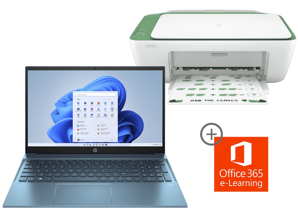 HP Bundle Todo En Uno: Laptop HP15-Eg2520la, Impresora, Office 365 Y E-Learning | Productividad Inmediata