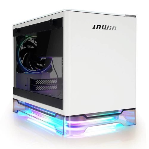 Gabinete InWin A1 Plus White, Mini ITX, Cristal Templado, Cargador Inalambrico para Smartphone, Fuente 600W 80+ Gold, LED RGB