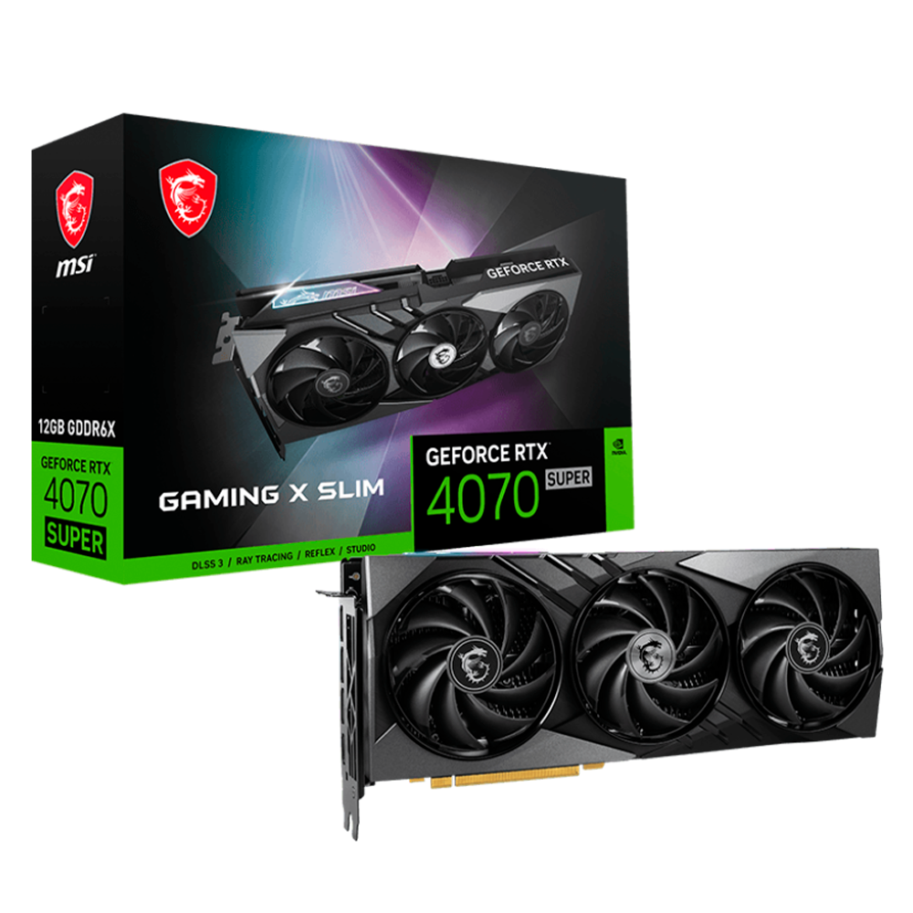 Tarjeta de Video MSI RTX 4070 SUPER GAMING X SLIM 12GB, 12GB GDDR6X, 192-bit, OpenGL4.6, 912-V513-631