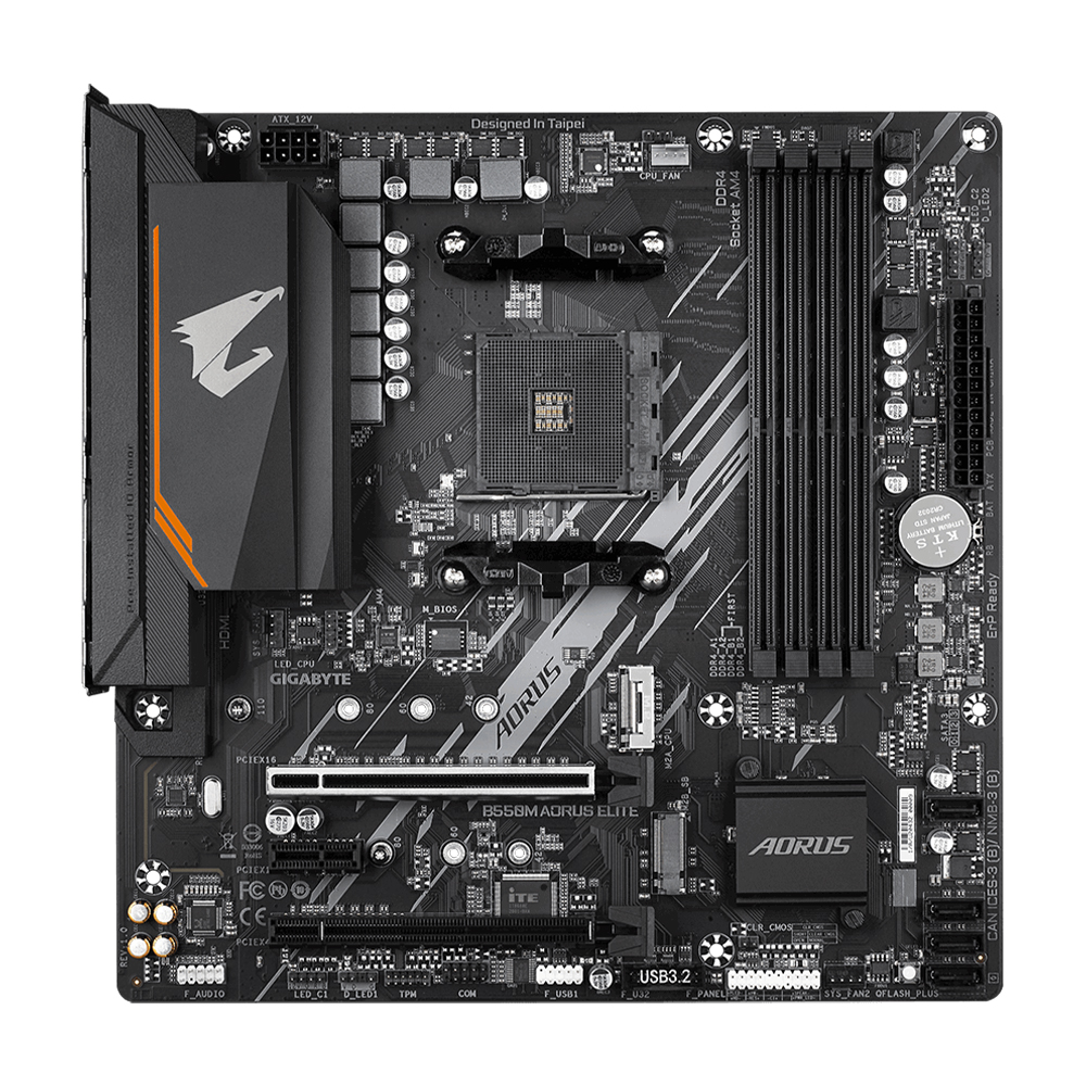 Tarjeta Madre Gigabyte B550M AORUS ELITE, AM4, AMD RYZEN 3000 SERIES, Micro-ATX/ - Image 2