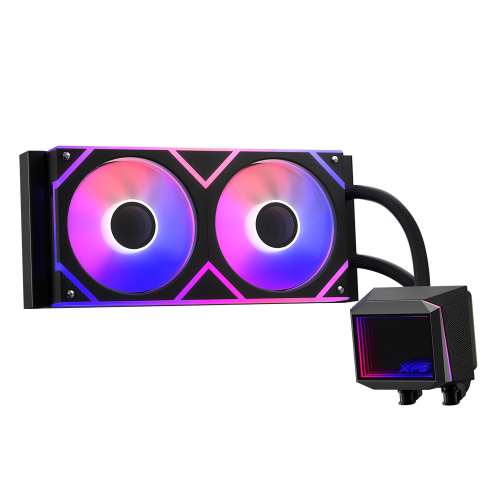 Enfriamiento Líquido XPG Levante II 240, Espejo Infinito, 2x120mm, 2000RPM, Negro, LEVANTEII240-BKCWW