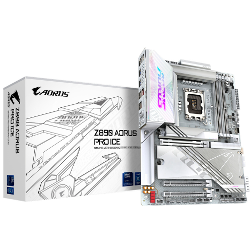 Tarjeta Madre AORUS Z890 AORUS PRO ICE, ATX, LGA1851, Intel Z890, Up to 256GB DDR5, Intel® Core™ Ultra Series 2 Ready, HDMI/DP, Z890 AORUS PRO ICE