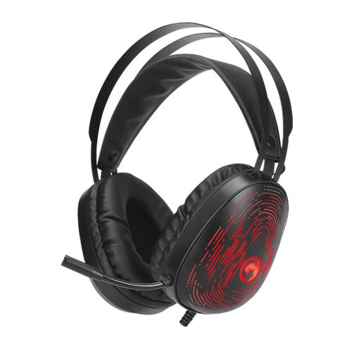 Diadema Gamer Marvo HG9049 Black-Red, 7.1 Canales USB (solo PC)/ Microfono, Jack 3.5mm, Compatible con Consolas y PC