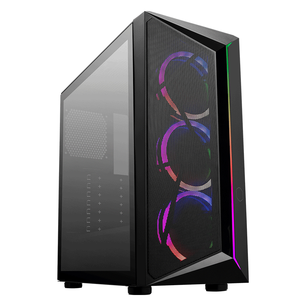 Gabinete Cooler Master CMP 510 Black, Cristal Templado, 3 Ventiladores RGB, ATX, USB 3.0, CP510-KGNN-S00