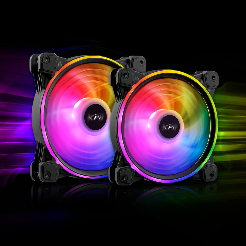 Ventilador para Gabinete XPG Hurricane 120mm, ARGB Led de Doble Anillo, HURRICANE120ARGBPWM-BKCWW - Image 2