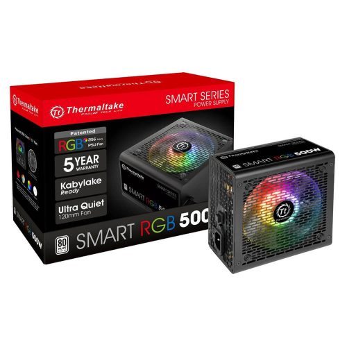 Fuente de poder 500W Certificacion 80+ White Thermaltake Smart RGB, PS-SPR-0500NHFAWU-1