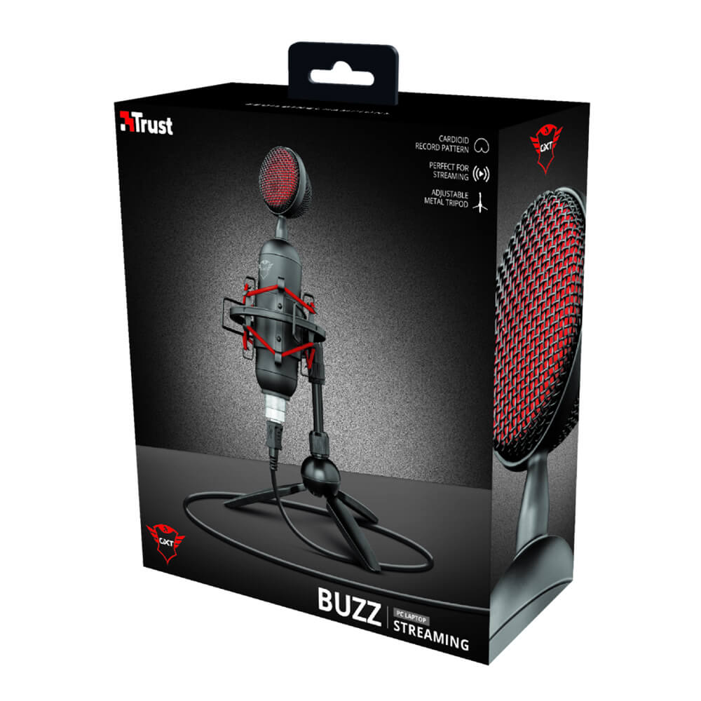 Micrófono Profesional para Gaming, Trust Gaming GXT 244 BUZZ STREAMING, Conectividad USB, Base aislante y trípode incluidos / - Image 5