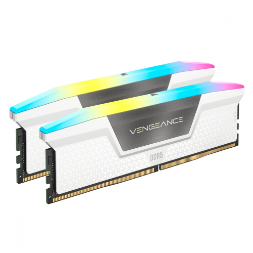 Memoria RAM Corsair Vengeance RGB DDR5, 5200MHz, 64GB (2x32GB), CL40, XMP, Blanco, CMH64GX5M2B5200C40W /MAX. 1 X CLIENTE