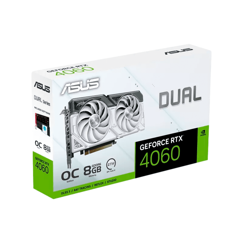 Tarjeta de Video RTX 4060 ASUS DUAL WHITE, 8GB GDDR6 OC, DUAL-RTX4060-O8G-WHITE/ - Image 8
