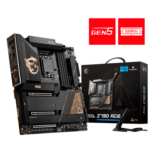 Tarjeta Madre, MSI MEG Z790 ACE, Intel de 12ª/13ª generación, LGA 1700, DDR5, PCIe 5.0, M.2, LAN de 2.5 Gbps, USB 3.2 Gen2, Wi-Fi 6E, Thunderbolt, E-ATX), MEG Z790 ACE