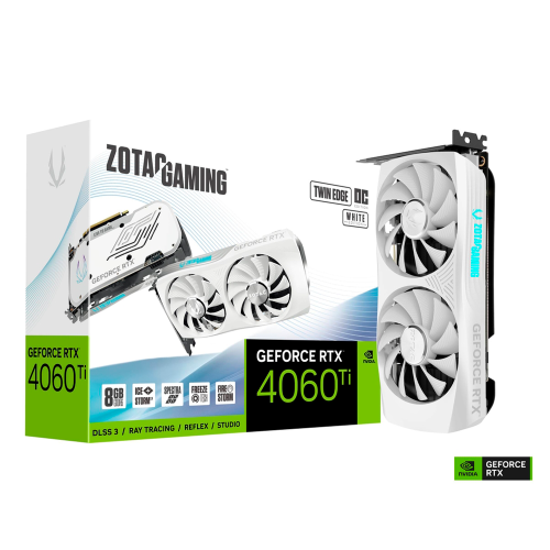 Tarjeta de Video ZOTAC Gaming GeForce RTX 4060 Ti 8GB Twin Edge OC, DLSS 3, 8GB GDDR6 128-bit, 18 Gbps, PCIE 4.0, Iluminación Spectra RGG, ZT-D40610Q-10M