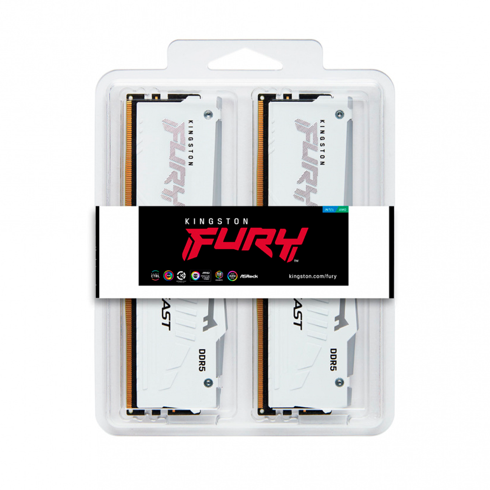 Kit Memoria RAM Kingston FURY Beast RGB DDR5, 5200MHz, 32GB (2x16GB), On-Die ECC, CL32, Blanco, KF552C36BWEAK2-32 /MAX. 1 X CLIENTE - Image 3
