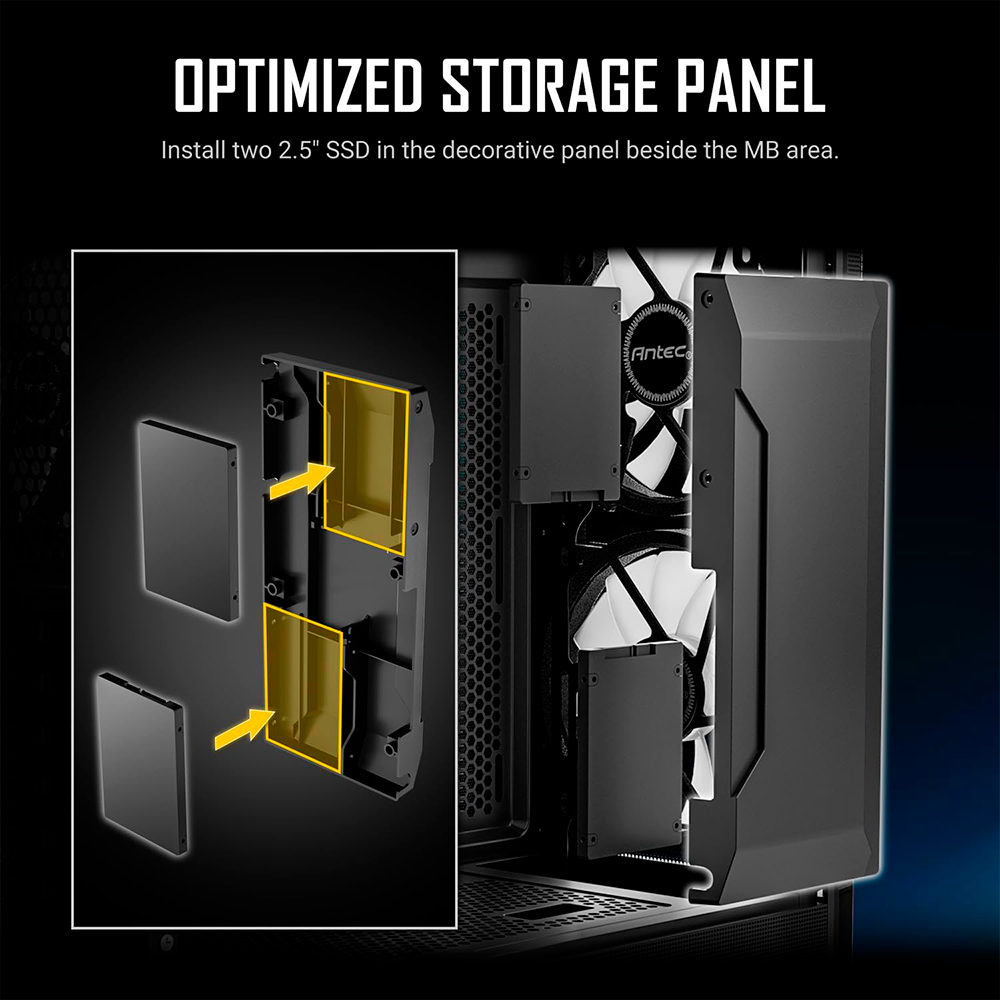 Gabinete Antec NX416L, Midi-Tower, ATX/Micro-ATX/Mini-ITX, Panel Frontal de Malla de Alto Flujo de Aire, Tipo C, Cristal Templado, Negro, NX416 L - Image 5