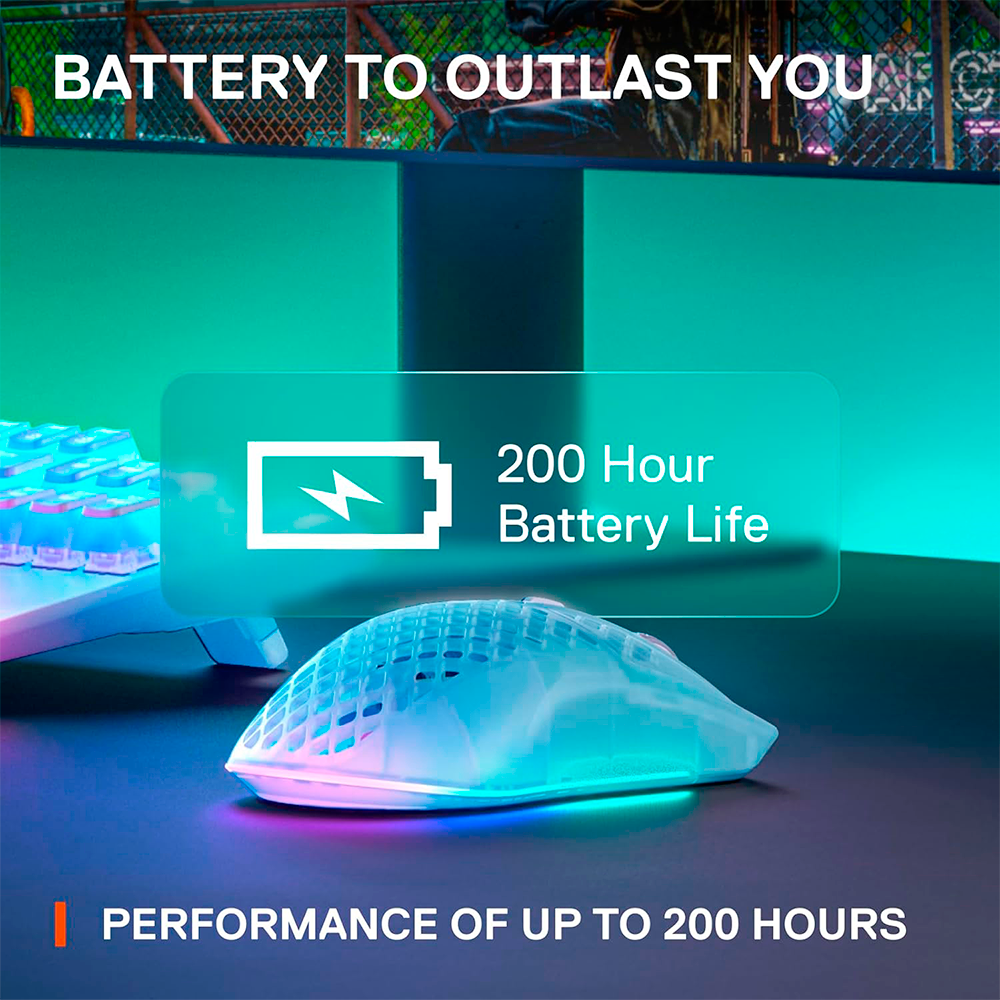 Mouse Gamer SteelSeries Aerox 3 Wireless Ghost, Inalámbrico, Sensor SteelSeries TrueMove Core, Óptico, 62610/ SS%OFF, INCLUYE MOUSEPAD STEELSERIES DE REGALO, NAVSTEEL - Image 6