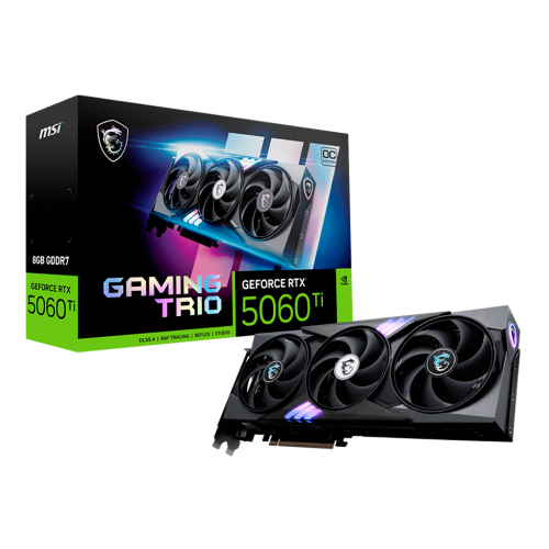 Tarjeta de Video MSI NVIDIA GeForce RTX 5060 Ti 8G GAMING TRIO OC Edition, 8GB, 128-bit GDDR7, PCI Express Gen 5, 912-V536-022