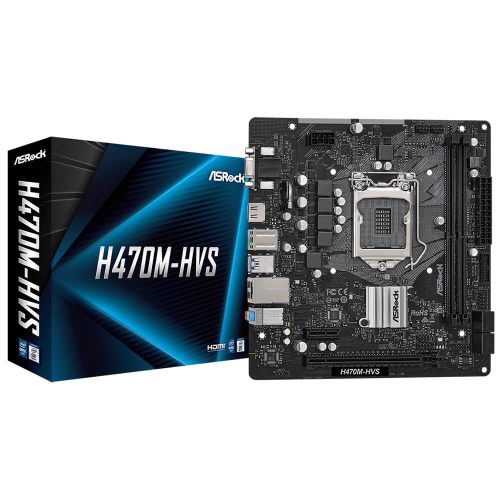 Tarjeta Madre Asrock H470M-HVS, Intel LGA 1200, PCIe 3.0, HDMI, DDR4, Micro Atx, Sata 3, H470M-HVS